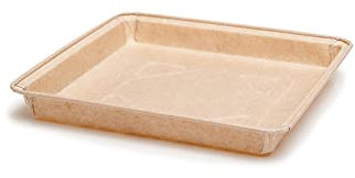 Ecopack Quadratische Einwegformen aus Papier für Torten, Brownies und Flammkuchen, backofenfest bis 220 °C, Maße 16 x 16 x 2 cm, 8 Stück