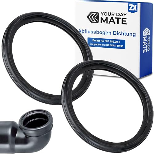 Coude d'évacuation joint, 2 pièces, remplacement pour 387.282.00.1, compatible avec GEBERIT DN90 Kombifix, Duofix coude d'évacuation, liaison mur WC manchon à 90 mm manchon à emboîter