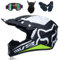 PAESCOY Motocross Helm Kinder Erwachsene Dirt Bike Offroad Cross Helms Herren ATV Motocross Helm Jugend Motorradhelm MX Enduro Full Face MTB Helm Mit Brille Maske Handschuhe Downhill Helm,Green-M