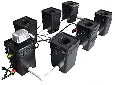 Hydroponischer Garten, 6 Teile/satz Gallonen Klon Platz Eimer Hydrokultur System Gewächshaus Anbau Pflanzen Soilless Anbau PP Material,Beobachten Sie, wie die Pflanzen wachsen(50HZ E-U)