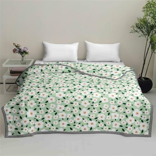Odot Edredón Verano Cama 90 135 150 180, Edredon Acolchado Reversible Ligero Suave Colcha Verano y Primavera Transpirable Cubrecama para Manta de Dormitorio, Impresión Clásica (Flores,150x200cm)