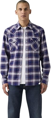 Levi's Herren Westernhemd Barstow mit Spitzkragen, Regular Fit, Blau (Hawley Plaid Blue De), XL