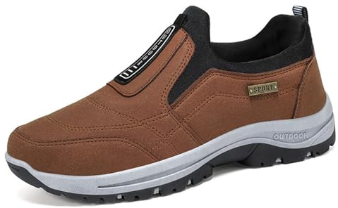 Aidodmom Zapatos para Caminar para Hombre, Zapatillas de Senderismo al Aire Libre, Zapatos de Senderismo sin Cordones para Hombre, Zapatos Ortopédicos, Zapatos Ligeros para el Trabajo
