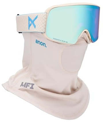 Anon M6 Snow Goggles + Bonus Lens + MFI Face Mask + Case (Frame: Oat, Lens: Perceive Variable Blue, Spare Lens: Perceive Cloudy Pink)