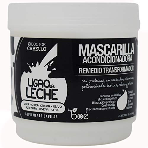 Ligao leche pelo máscara, con aminoácidos, Vitaminas, polisacáridos, Biotina, Calcio y potasio 454g