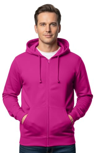 MEDIUM HOT PINK classic plain zip up hoodie unsex and these are ideal for mens and ladies hooded sweatshirt