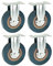 125mm Non Marking Grey Hard Rubber Castors - Fixed Plate Fitting - Heavy Duty Casters Wheels by Bulldog Castors - Max 450Kg Per Set