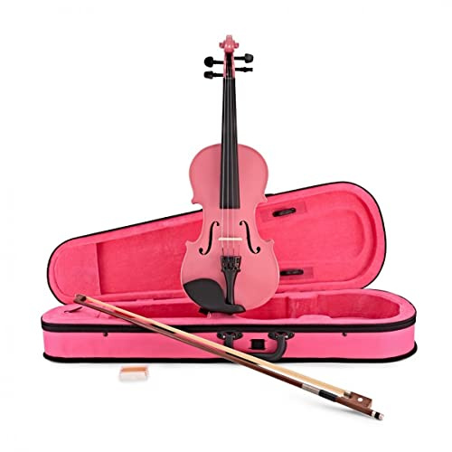 Violín rosa tamaño 1/2 con arco y estuche para niños de 7 a 10 años de Gear4music