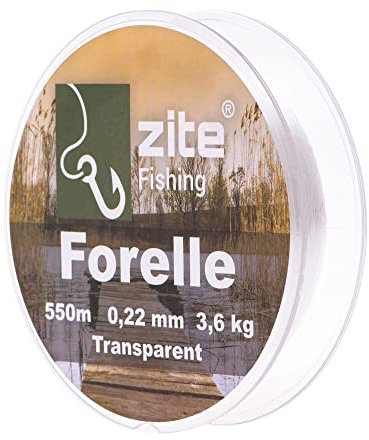 Zite Fishing Angelschnur Forelle Monofil - Forellenschnur Angeln Transparent 0,22mm 550m - Angelsehne Forellenangeln Schnur - Ansitz & Spinnfischen