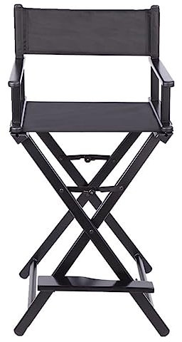 DiicMa Regiestuhl, Make-up-Artist-Stuhl, klappbarer Regiestuhl, tragbarer Aluminiumstuhl, Faltbarer Make-up-Artist-Stuhl (Color : Schwarz)
