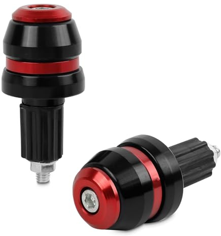 Baceyong Tappi per estremità manubrio moto, tappo terminale slider universale per moto da strada, tappi per estremità manubrio moto 16-18mm, tappo terminale manubrio moto CNC, Rosso, 1 pezzo