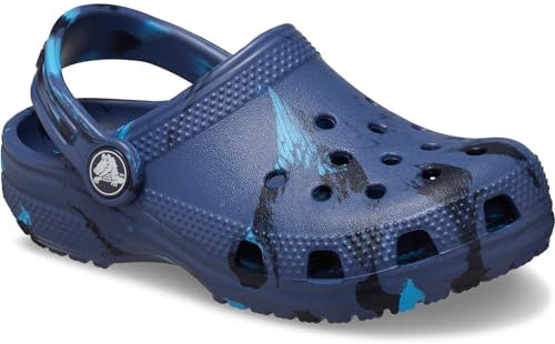 Crocs Unisex Kinder Classic Marbled Clog T Clog, Navy/Multi, 23/24 EU
