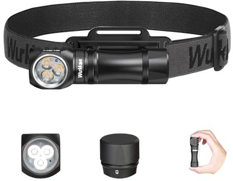 Wurkkos HD10 Mini Lampe de Poche, 1200 Lumens Petite poche lampe Led Rechargeable,IP68 étanche Torche avec aimant pour Camping, Randonnée, Urgence Equipé d'une bande de phare - 6000K