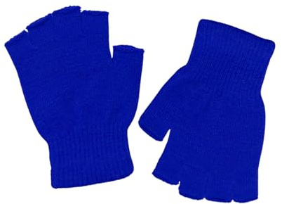 DOOVID Guantes sin dedos, guantes cálidos de punto de invierno para mujeres y hombres, guantes elásticos de medio dedo