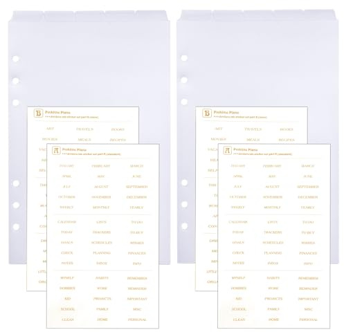 DY.2ten 10 Fogli Divisori in Plastica per Raccoglitori ad Anelli A5 - Tab Indice Trasparente per Quaderni a 6 Fori e Cartelle, Ideali per Scuola e Ufficio,Con Adesivi