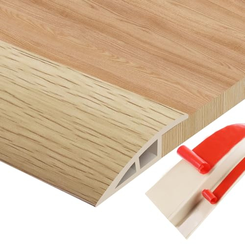 Perfil de Transición para Suelo, Tapajuntas Suelo Adhesivo in PVC Para Unir Juntas de Suelo y Umbrales de Alfombras Autoadhesivo