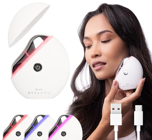 STYLPRO 6 in 1 Heated LED Electric Gua Sha – Face Sculpting & Lifting Tool with Red Light Therapy & Soothing Heat – Vibration for Lymphatic Drainage & Glowing Skin