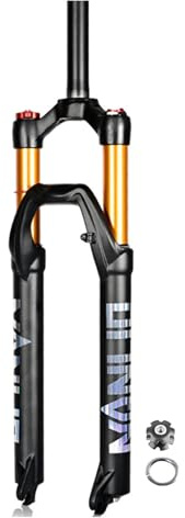DHNCBGFZ 26/27,5/29 tums mountainbike fjädergaffel 1 1/8 tum rak/konisk luftfjädring 120/140 mm fjäderväg skivbromsar manuell/fjärrkontroll drift (rak HL120 mm, 29 tum)