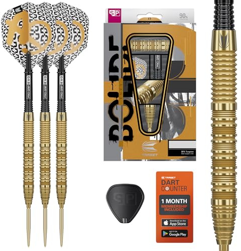Target Darts Bolide Envy 01 90 % volfram Swiss Point stålspets dartset, 25 G | Pro Ultra No.6 flygningar & Pro Grip EVO-axlar, guld schweiziska poäng och SP-verktyg ingår | professionella dartset