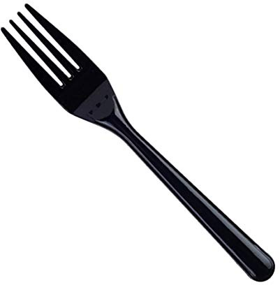 Thali Outlet - 100 x Black Reusable Fork Cutlery - Home Parties Catering All Occassions