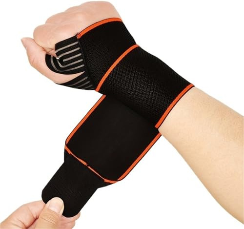 DSFIHJO Handledsbandage 1 st justerbart handledsstöd för tyngdlyftning, sport och daglig användning – förbättrar handledens stabilitet (orange)