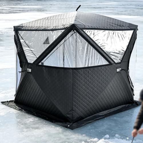 Bärbart bastutält för 3-5 personer, isolerat utomhus bastu rum med rökventil, slitstarkt 210D Oxford-tyg, 3-lagers design