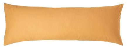 HOMESCAPES Seitenschläferkissen-Bezug 50x140 cm senfgelb mit Hotelverschluss, 100% ägyptische Baumwolle, Fadendichte 200