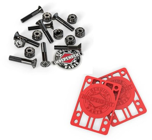INDEPENDENT Trucks Skateboard Hardware 1 Phillips + Red 1/8 Indy Risers