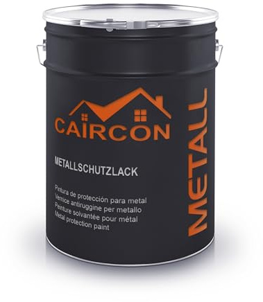 CAIRCON Metallschutzlack 3in1 Rostschutzfarbe für Metall – Grundierung, Rostschutz & Lack – Rotbraun 5L