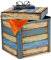 Relaxdays Sitzhocker mit Stauraum, Vintage Holzplanken Design, faltbar, gepolstert, Hocker HBT: 38x37,5x37,5 cm, bunt