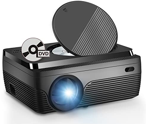 Projecteur DVD portable intégré HD 1080p compatible avec HDMI, USB, AV, TF, VGA, clé TV