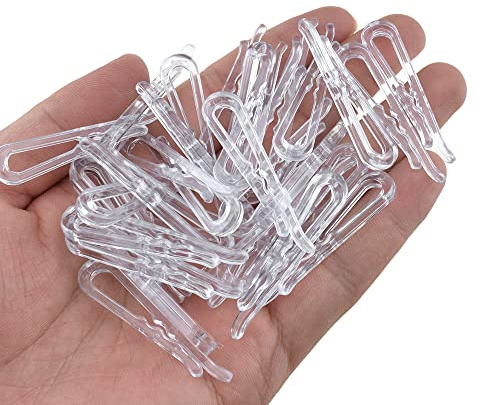 HAHIYO 1.8inch/45mm 170Pcs Clear Plastic U Shape Alligator Clip, Clothespin Fabric Clip Garment Shirt Folding Clip with Teeth for Sewing Room Folding Sock Tie Pant Securing Fabric to Comic Book Board
