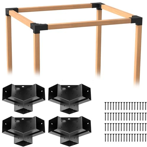 ORIGLE Pergola Brackets Kit for 4x4 Wood Beams, 3.58'' x 3.58'', 4 Pack