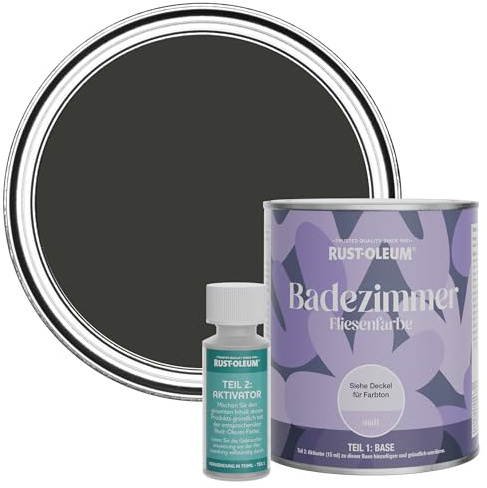 Rust-Oleum Black Water-Resistant Bathroom Tile Paint in Matt Finish - Dark Magic 750ml