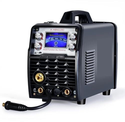 Máquina de soldar Máquina de soldadura semiautomática 4 en 1 HBM2280 200A, soldador inversor sin Gas MIG, herramientas de arco de aluminio MMA Tig Lograr un corte preciso(With Tig Torch)
