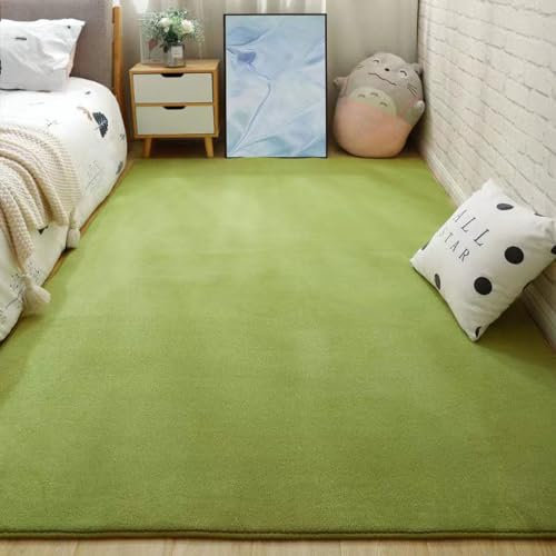 SBJKLYRN Carpeting Non Shedding Dense Rugs Washable Anti Slip Soft Floor Mat Area Rugs Indoor Modern Home Decor Floor Carpet For Bedroom Living Room(Green,50 * 80cm)