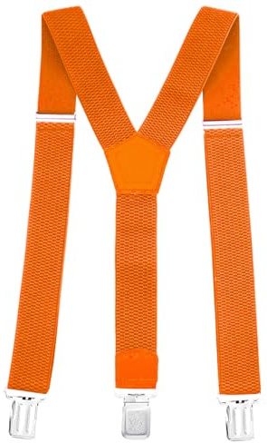 GLAMEXX24 Bretelle da Uomo, Bretelle a Forma di Y con 3 Forte Clip, Larghe 4cm, Regolabile per Uomini e Donne Camicie Abiti, Feste, Affari