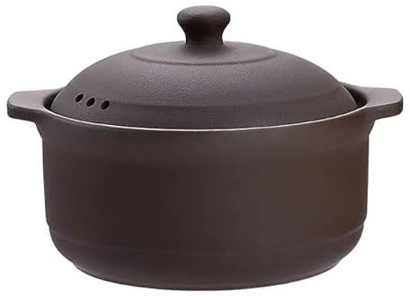 Bol à soupe, marmite à soupe en céramique, cocotte en terre cuite naturelle avec couvercles, marmites en argile for la cuisson, marmites à riz en terre cuite non émaillées(T11QT)