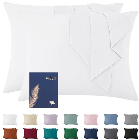Vielit Juego de 2 fundas de almohada de 70 x 90 cm, microfibra, certificado ecológico, resistente e hipoalergénica