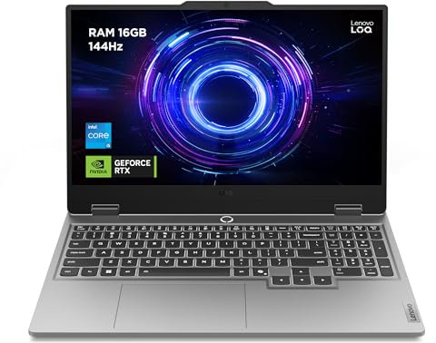 Lenovo LOQ 15 Notebook Gaming, NVIDIA GeForce RTX 5050 8GB GDDR7, Intel Core i5-13450HX, RAM 16GB, 512GB SSD, Schermo 15.6 FHD (1920x1080) 144Hz, Windows 11 Home, Tastiera Retroilluminata