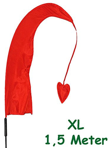 alles-meine.de GmbH 3 Stück XL - 1,5 m - Windfahnen/Balifahnen - ROT - mit Fahnenstange - UV-beständig & wetterfest - Windrichtungsanzeige - aus Nylon/Flagge Windrichtu..