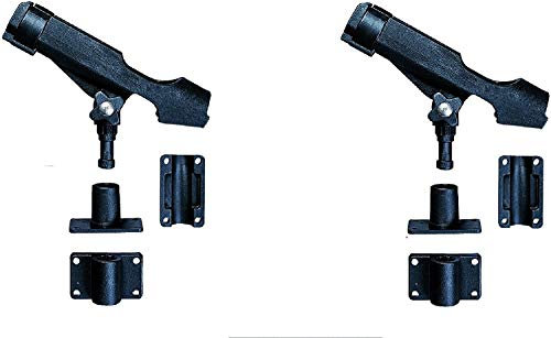 Jenzi 2er Set Bootsrutenhalter schwenkbar auch für Multirollen geeignet gratis Petri Heil Aufkleber
