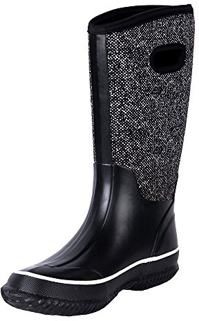 WTW Mid Calf Rain Boots for Women - Waterproof Insulated Neoprene Mud Boots Outdoor Hunting Garden Boots