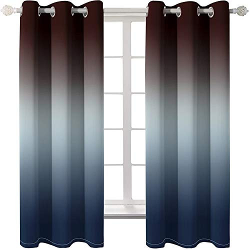 Daesar Vorhang Blickdicht mit Ösen Wohnzimmer Modern Farbverlauf Einfach, Fenster Vorhang Lang Kinderzimmer 274x244CM Verdunklungs Vorhang Polyester 2er Set