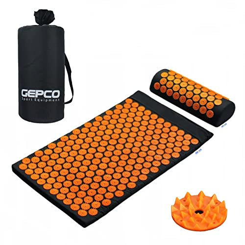 GEPCO Avancerad teknik akupressurmatta med kudde massage nagelmatta akupunktur 72 x 42 cm