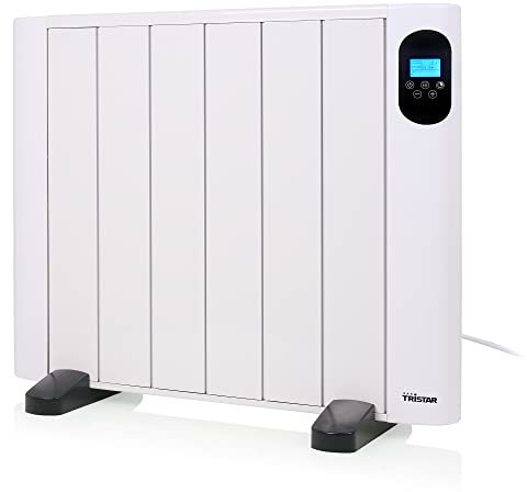 Tristar KA-5877 Heizstrahler mit Konvektion, Digitaler Timer, programmierbar und Memory-Funktion, 6 Flossen, IP24, Fernbedienung, steuerbar via APP Tua, 1000 W
