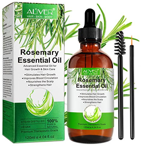 120ML Rosemary Oil for Hair Growth, 100% Pure Natural Rosemary Essential Oil, Nourishing Scalp & Hair Strengthening Oil, Stimulates Hair Growth, Rosemary Hair Oil