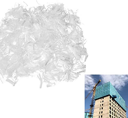 1000 g de fibre polypropylène, fibre de verre, polyfibres 12 mm pour béton, mortier, plâtre, chape, empêche la formation de fissures, réduit le rétrécissement (10 00)