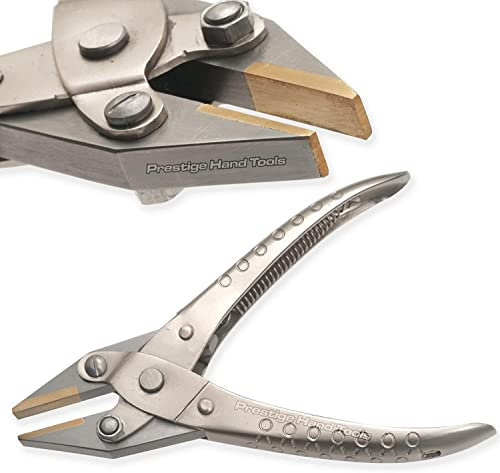Parallel Action Flachzange mit Messingbacken Schmuckherstellung Werkzeuge Optiker Hobby und Kreative Kunst Handwerk Werkzeuge Geschenkideen 130mm PTL®