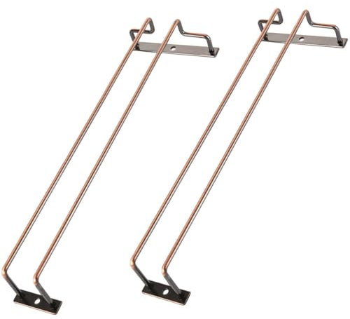 Dianoo Lot de 2 porte-verres à vin en bronze de 35,5 cm, support pour verres à vin, en fer robuste, bronze vintage, installation facile